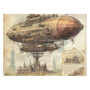 Vintage Steampunk Zeppelin (10) Tablecloth