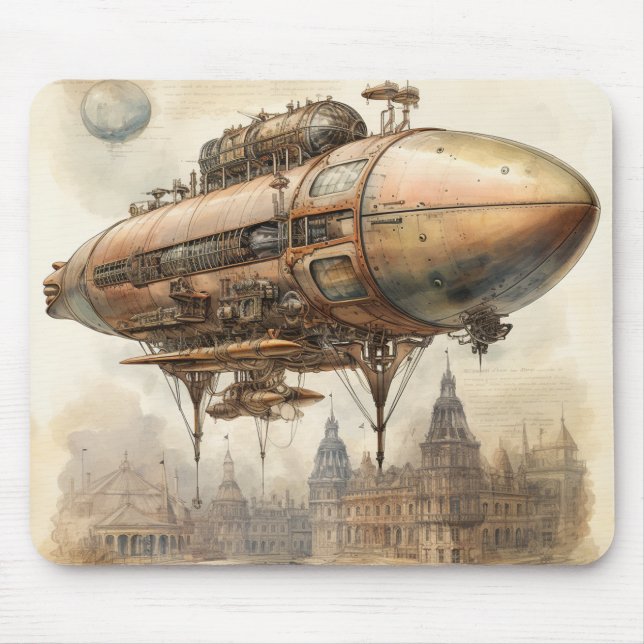 Vintage Steampunk Zeppelin (12) Mouse Pad (Front)