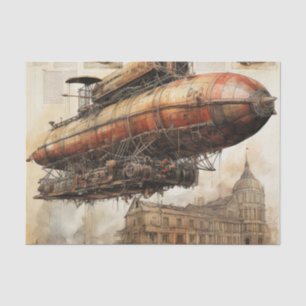 Vintage Steampunk Zeppelin (3) Tissue Paper