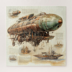 Vintage Steampunk Zeppelin (4) Jigsaw Puzzle