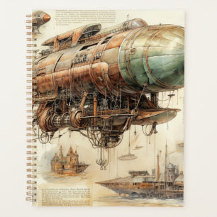 Vintage Steampunk Zeppelin (4) Planner