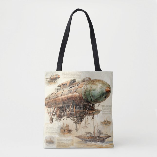 Vintage Steampunk Zeppelin (4) Tote Bag (Front)