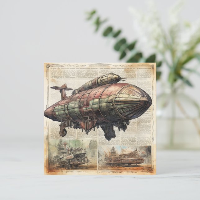 Vintage Steampunk Zeppelin (6) (Standing Front)