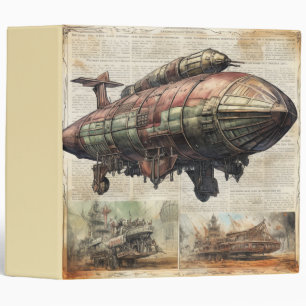 Vintage Steampunk Zeppelin (6) Binder