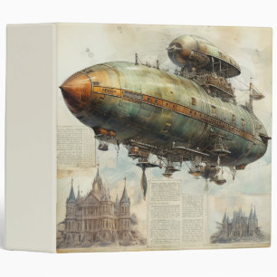 Vintage Steampunk Zeppelin (7) Binder
