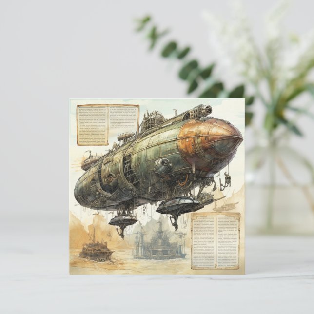 Vintage Steampunk Zeppelin (8) (Standing Front)