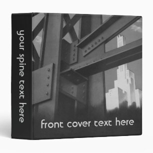 Vintage Steel Construction Skyscraper Architecture Binder