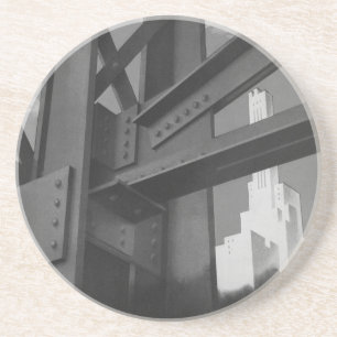Vintage Steel Construction Skyscraper Architecture Coaster