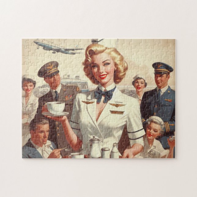 Vintage steward pin up jigsaw puzzle (Horizontal)