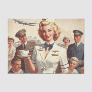 Vintage steward pin up tissue paper