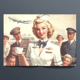 Vintage steward pin up tissue paper