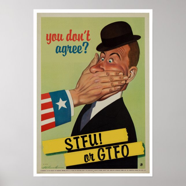 Vintage STFU or GTFO Poster (Front)