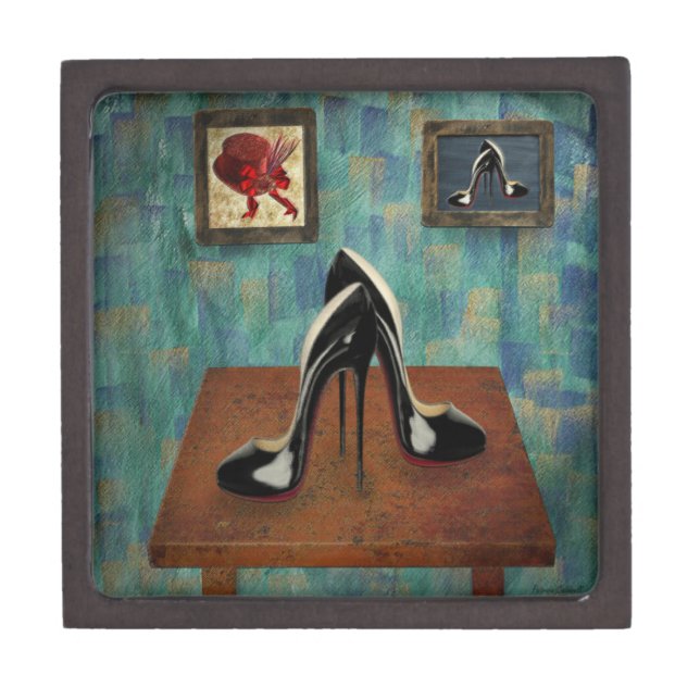 Vintage Stiletto Painting - Digital Art Gift Box (Front)