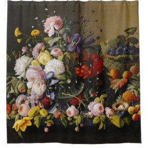 Vintage Still Life Flowers and Fruits