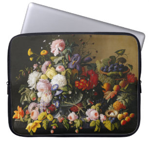 Vintage Still Life Flowers and Fruits Laptop Sleeve