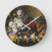 Vintage Still Life Flowers and Fruits