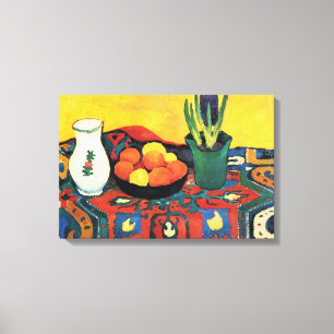 Vintage Still life Hyacinth carpet August Macke Canvas Print