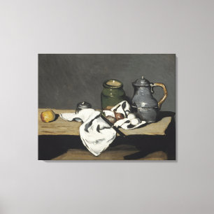 Vintage Still Life with a Kettle by Paul Cezanne Canvas Print