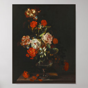 Vintage Still Life with Flowers Poster