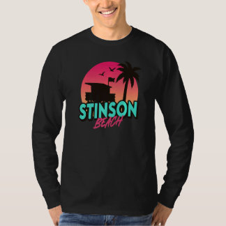 Vintage Stinson Beach California Palm Trees Ca Ret T-Shirt