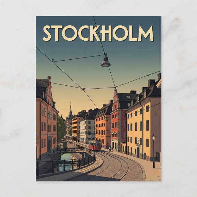 Vintage Stockholm Sweden Travel Postcard (Front)