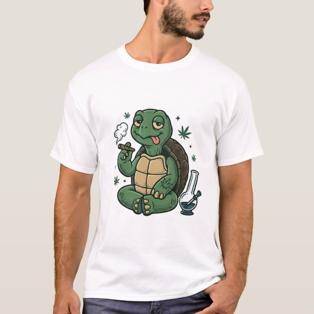 Vintage Stoner Turtle Vector Shirt Design_1 (Front)