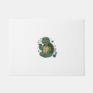 Vintage Stoner Turtle Vector Shirt Design_1 Doormat