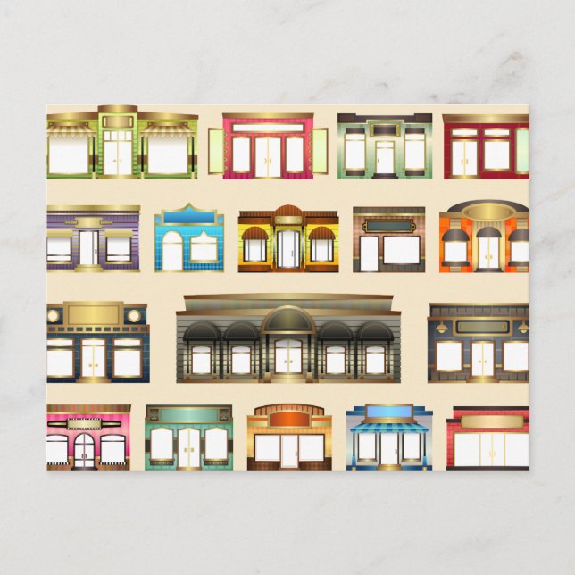 vintage stores postcard (Front)