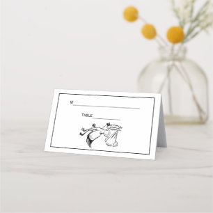 Vintage Stork Delivering a Baby #1 Place Card