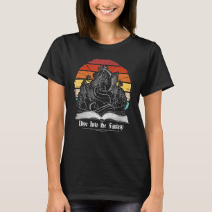 Vintage Story Book Kingdom Dragon Dive Into The Fa T-Shirt