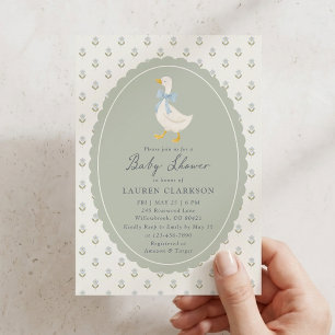 Vintage Storybook Goose Baby Shower Invitation