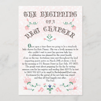Vintage Storybook page Baby Shower Invitation