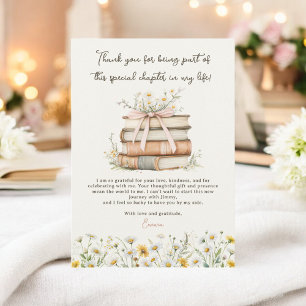 Vintage Storybook Wildflower Chapter Bridal Shower Thank You Card