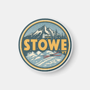 Vintage Stowe, VT outdoor winter trails ski slops Magnet