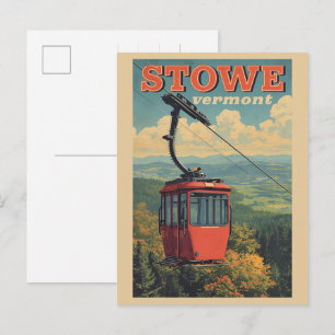 Vintage Stowe, VT outdoor winter trails ski slops  Postcard