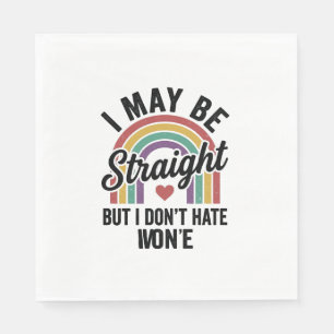 Vintage Straight But Kind Rainbow Pride Shirt_1 Napkin