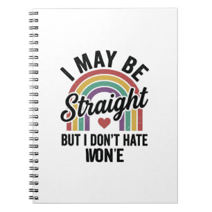 Vintage Straight But Kind Rainbow Pride Shirt_1 Notebook