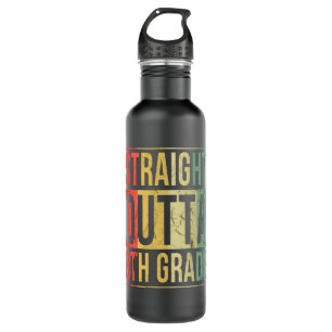 Vintage Straight Outta 8th Grade Graduation Grad 710 Ml Water Bottle