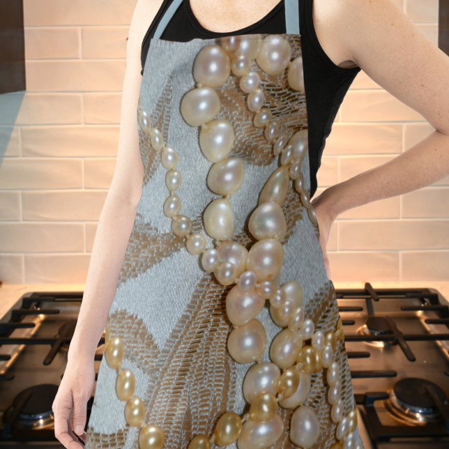 Vintage Strands of Pearls on Tapestry apron (Creator Uploaded)