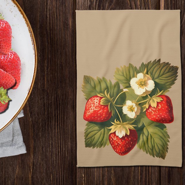 Vintage strawberries no2 kitchen towel (Creator Uploaded)