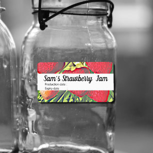 Vintage strawberries - personalized Jam   Label