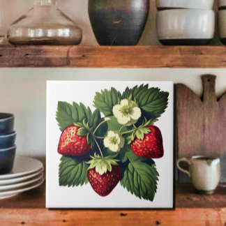 Vintage Strawberries Tile