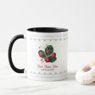 Vintage Strawberries with Leaves Fruit Growers Mug
