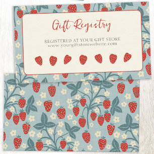 Vintage Strawberry Bridal Shower Gift Registry Enclosure Card