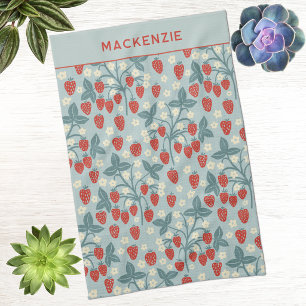 Vintage Strawberry Cottagecore Floral Botanical Kitchen Towel