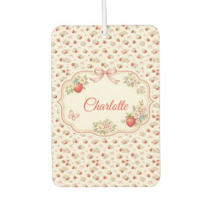 Vintage Strawberry Floral Seamless cottagecore Air Freshener