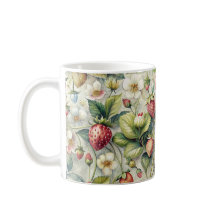 Vintage Strawberry Garden Botanical Watercolor 