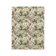 Vintage Strawberry Garden Botanical Watercolor 