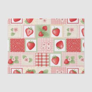 Vintage Strawberry Garden Floral Pattern Tissue Paper