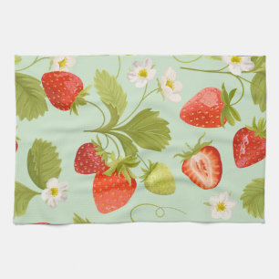 Vintage Strawberry Garden Kitchen Towel